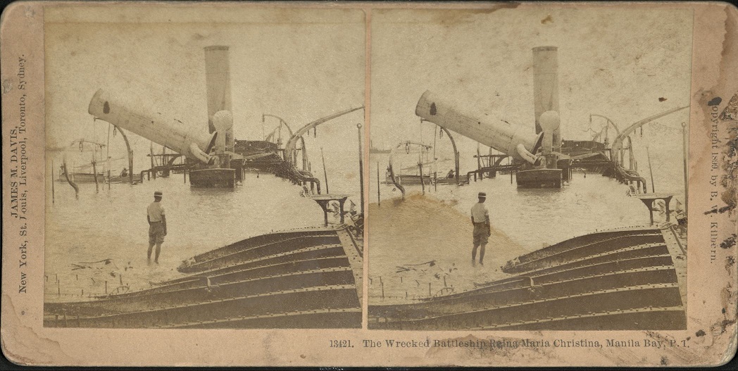 The Wrecked Battleship Reina Maria Christina, Manila Bay, P. I.